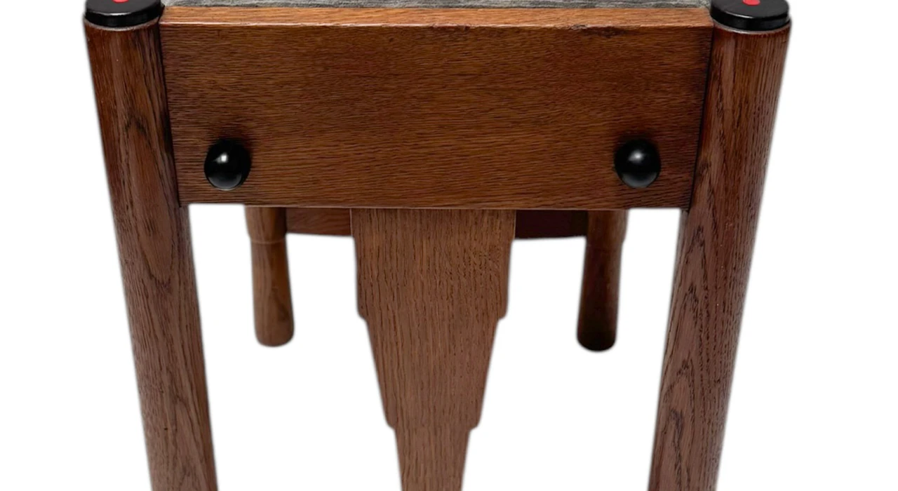 Art Deco Amsterdamse School Stool with Adjustable Seat, 1920s